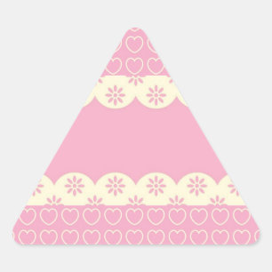 Triangular Adesivo de triângulo do coração cor-de-rosa