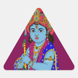 Triangular Adesivo do Menino Krishna