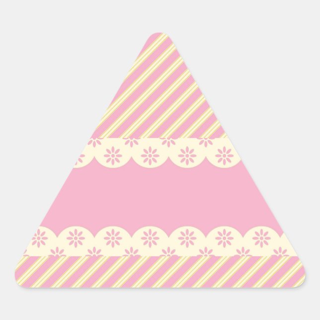 Triangular Adesivo do triângulo de fundo do olho rosa (Frente)