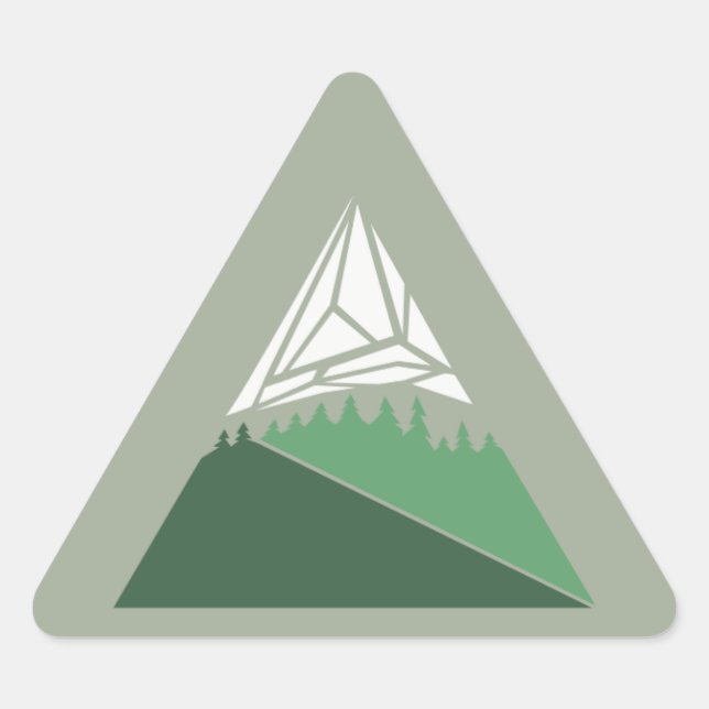 Triangular Adesivo Geométrico de Arte de Montanha (Frente)
