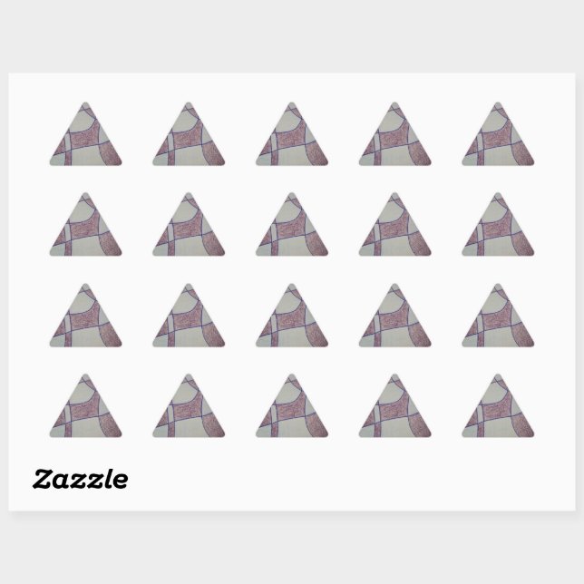 Triangular Adesivo Personalizável Roxo Abstrato (Folha)