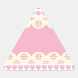 Triangular Adesivo Triângulo com Olho e Coração Rosa