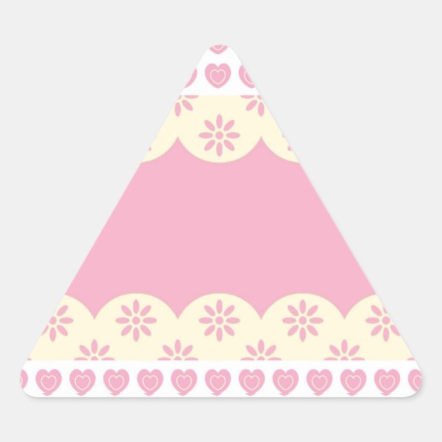 Triangular Adesivo Triângulo com Olho e Coração Rosa (Frente)