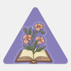 Triangular Flores que crescem a partir do adesivo de livros