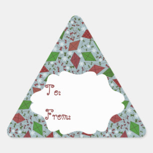 Triangular Papagaios de Natal, adesivo de presente