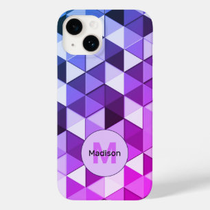 Triângulo azul roxo padrão de geometria Monograma