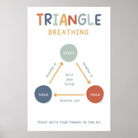 Triângulo Boho Brething Technique Classroom Poster
