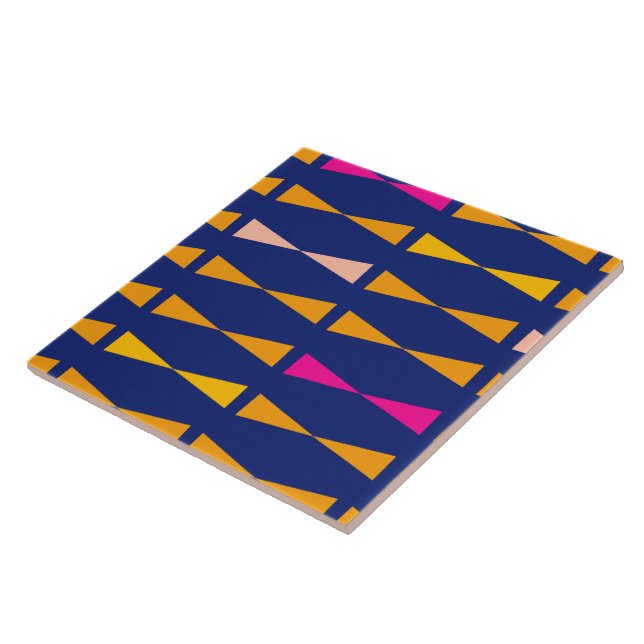 Triângulo Gemetral Divertido Moderno Azul Laranja (Lateral)