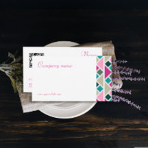 Triângulo turquesa fuchsia QR Cartão de visita