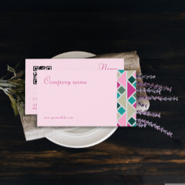 Triângulo turquesa fuchsia rosa Cartão de visita Q