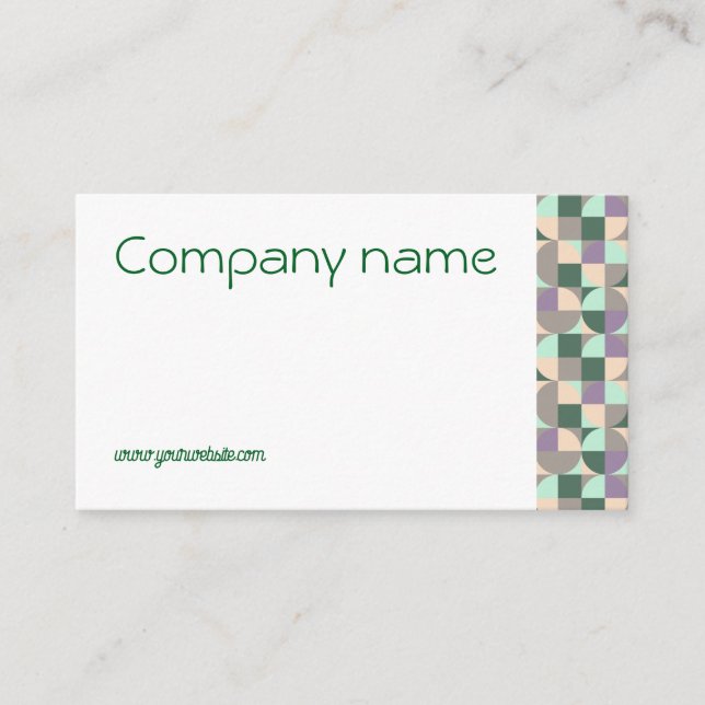 Triângulo verde turquesa bege QR Cartão de visita (Frente)