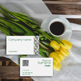 Triângulo verde turquesa bege QR Cartão de visita