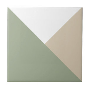 Triângulos de Bloco de Cor Moderna - bege Verde