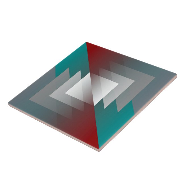 Triângulos de cinza Teal na burgundy (Lateral)