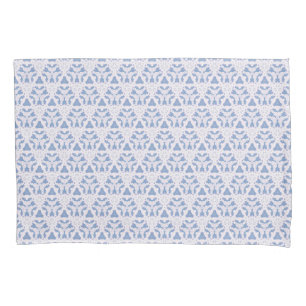 Triângulos de rendas decorativos branco azul