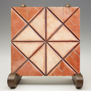 Triângulos de Terracota Acento de Parede Rústico