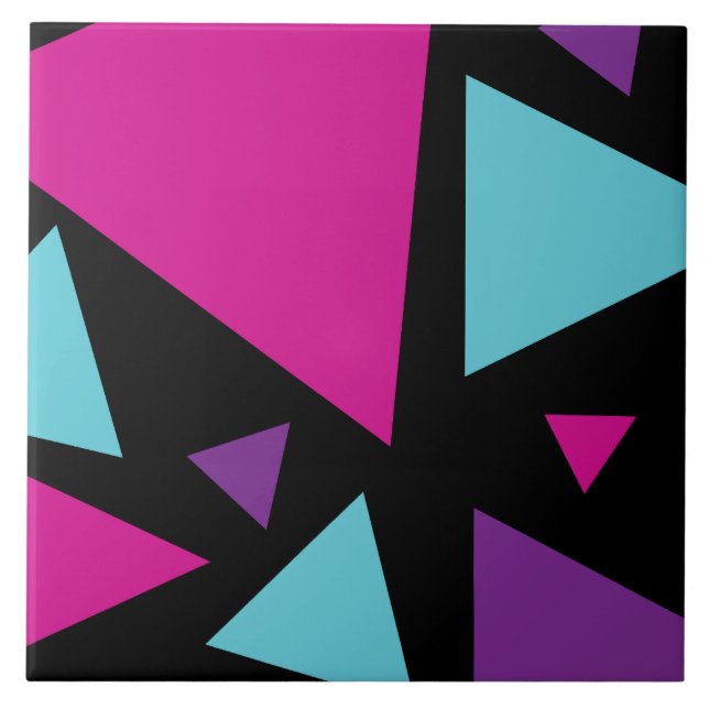 Triângulos em rosa, roxo, azul e preto (Frente)