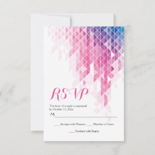 Triângulos geométricos cor-de-rosa RSVP de casamen