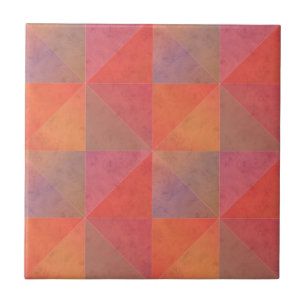 Triângulos Laranja Rosa Vermelho Arte Geométrica A