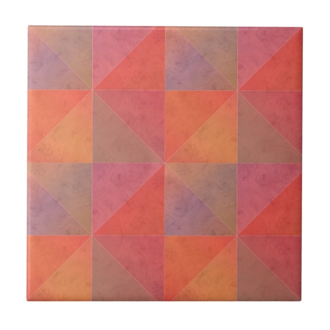 Triângulos Laranja Rosa Vermelho Arte Geométrica A (Frente)