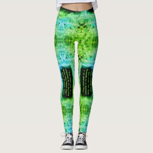 Triângulos Verdes Leggings Cyberpunk