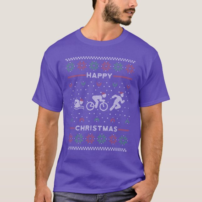 Triatlo de natal Suéter Feio (Frente)