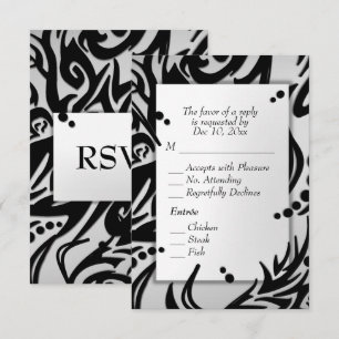 Tribal Abstrato Prata com RSVP no Menu