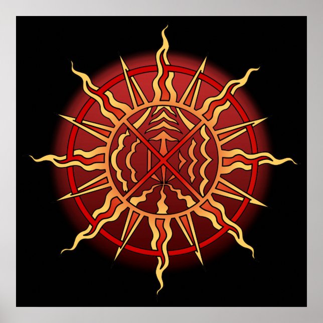 Tribal Art Poster Native Spiritual Print Poster (Frente)