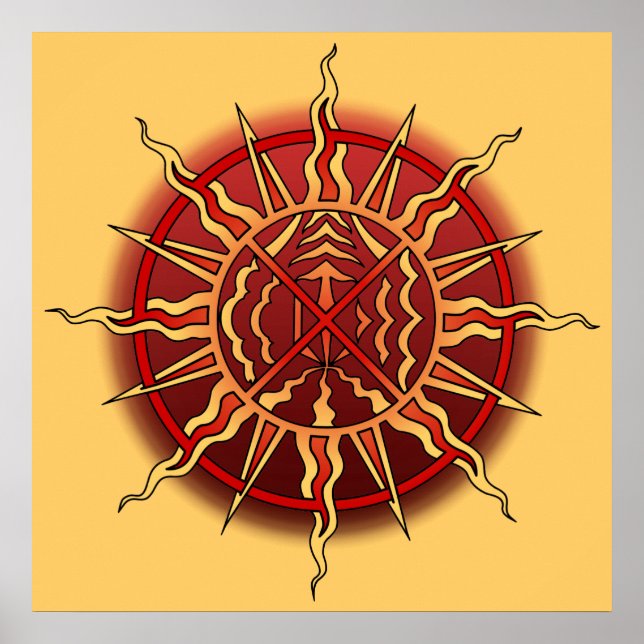Tribal Art Poster Native Spiritual Print Poster (Frente)