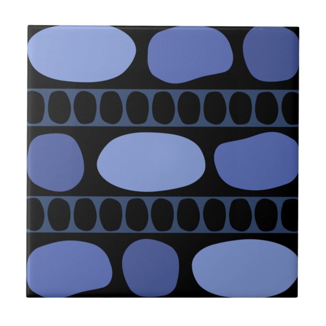 Tribal Art Rock Pattern Black Blue (Frente)