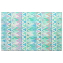Tribal Aztec Chevron Leve Pastel Teal Aqua Tecido