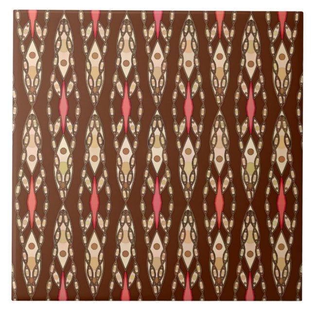 Tribal Batik - Brown, Tan e Coral (Frente)