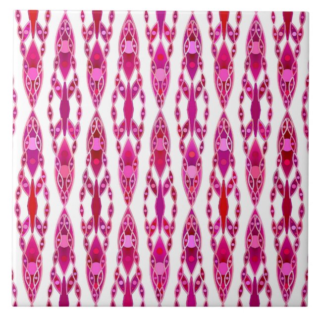 Tribal Batik - Burqundy e Fuchsia Rosa (Frente)