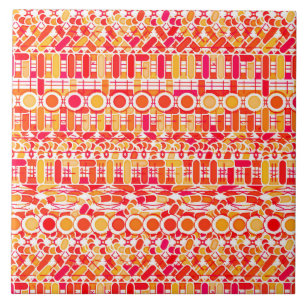 Tribal Batik - cor de laranja e coral rosa