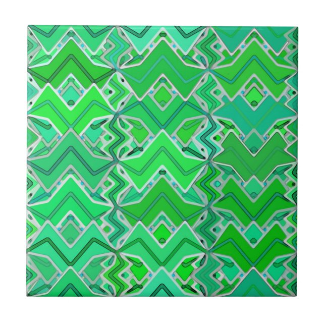 Tribal Batik em Jade Green e Verde limão (Frente)