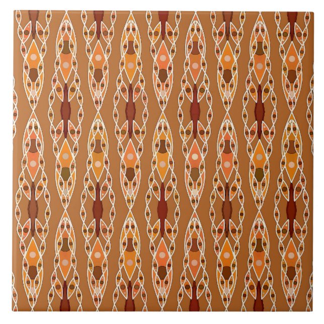 Tribal Batik - Ferrugem, Terracotta e Beige (Frente)