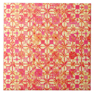 Tribal Batik - laranja, cor-de-rosa e fuchsia
