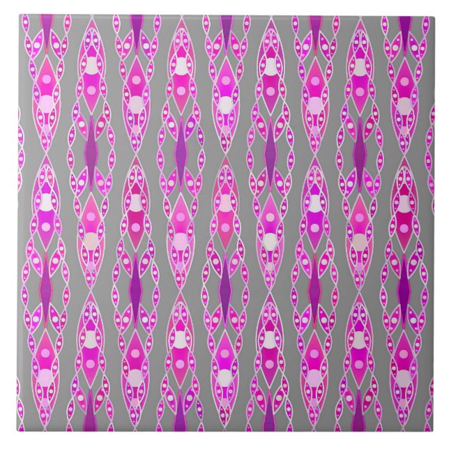 Tribal Batik - Rosa Física, Violeta e Cinzas (Frente)