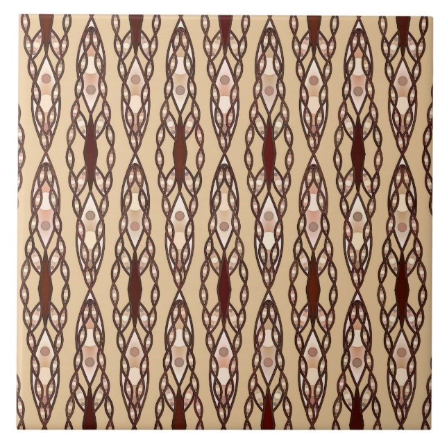 Tribal Batik - Tan, Dark Brown e Cream (Frente)