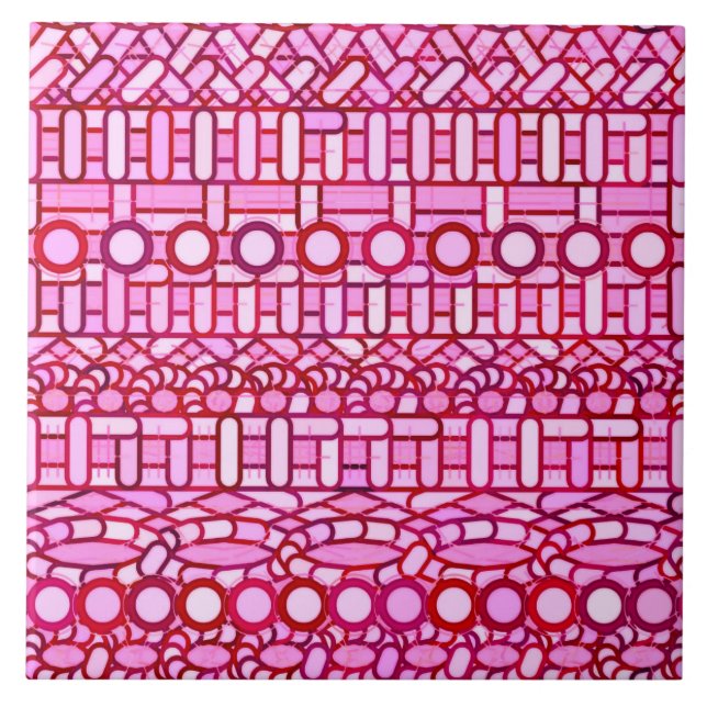 Tribal Batik - tons cor-de-rosa e burgundy (Frente)