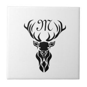 Tribal Black Stag Silhout Monograma
