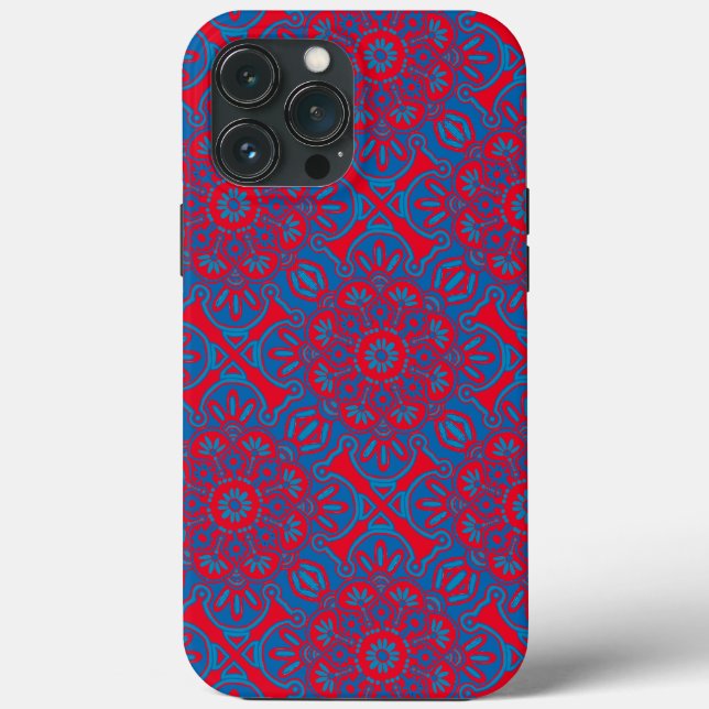 Tribal capas de iphone azul e vermelho (Verso)
