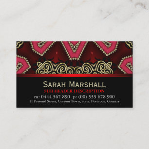 Tribal Decor Vermelho+Preto com Cartão de visita 