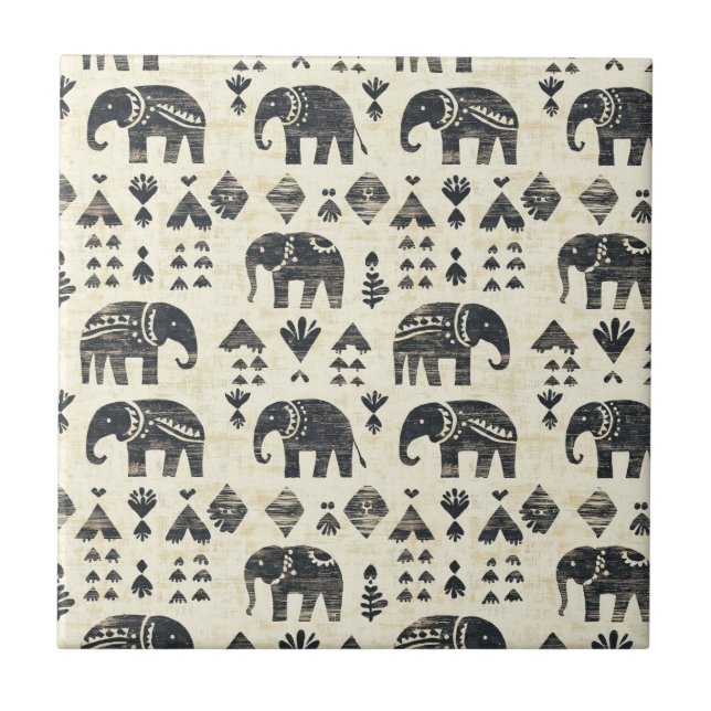 Tribal Elephant Boho Pattern (1) (Frente)