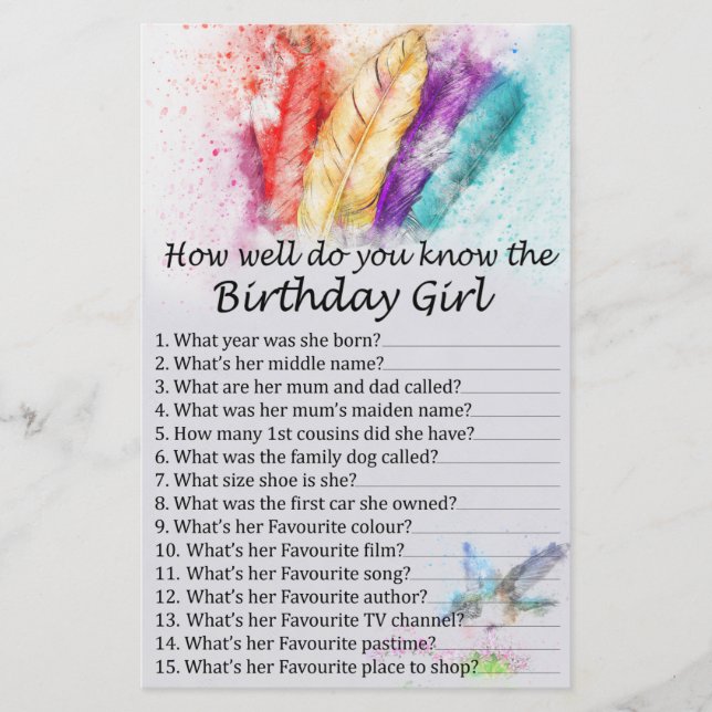 Tribal Feather Como você sabe o aniversário? (Frente)