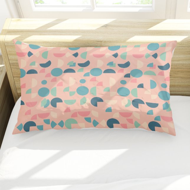 Tribal Geométrico Moderno Colorida Retroativa (Retro Pink Colorful Modern Geometric Tribal Pillow Case)