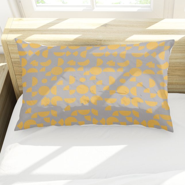Tribal Geométrico Moderno da Cinza Amarela (Yellow Grey Modern Elegant Geometric Tribal Pillow Case)
