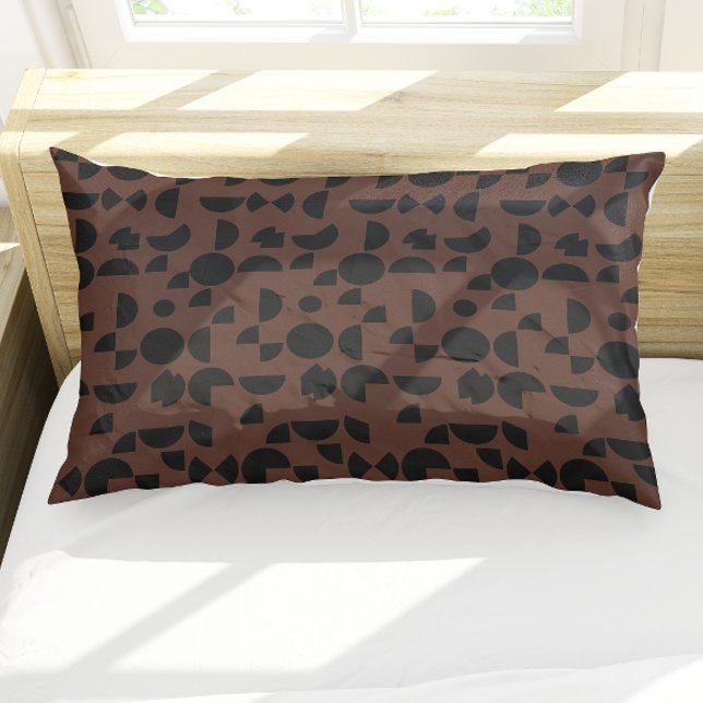 Tribal Geométrico Moderno Marrom (Brown Modern Elegant Geometric Tribal Pillow Case)
