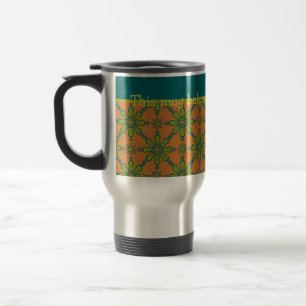 Tribal Rust, Verde, Caneca de viagem Teal