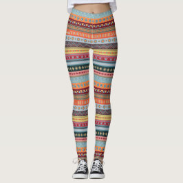 Tribal Stripes Leggings Geométricas Coloridas